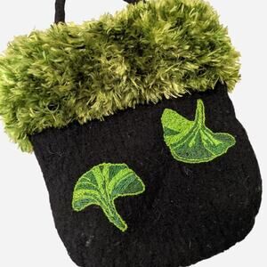 Interesting and unique wool and embroider Purse